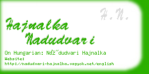 hajnalka nadudvari business card